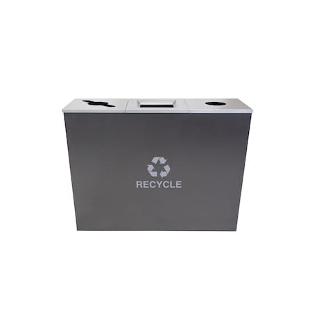 Ex-Cell Kaiser 54-Gal. Three-Stream Receptacle - Steel, Hammered Charcoal RC-MTR-3 HCCL